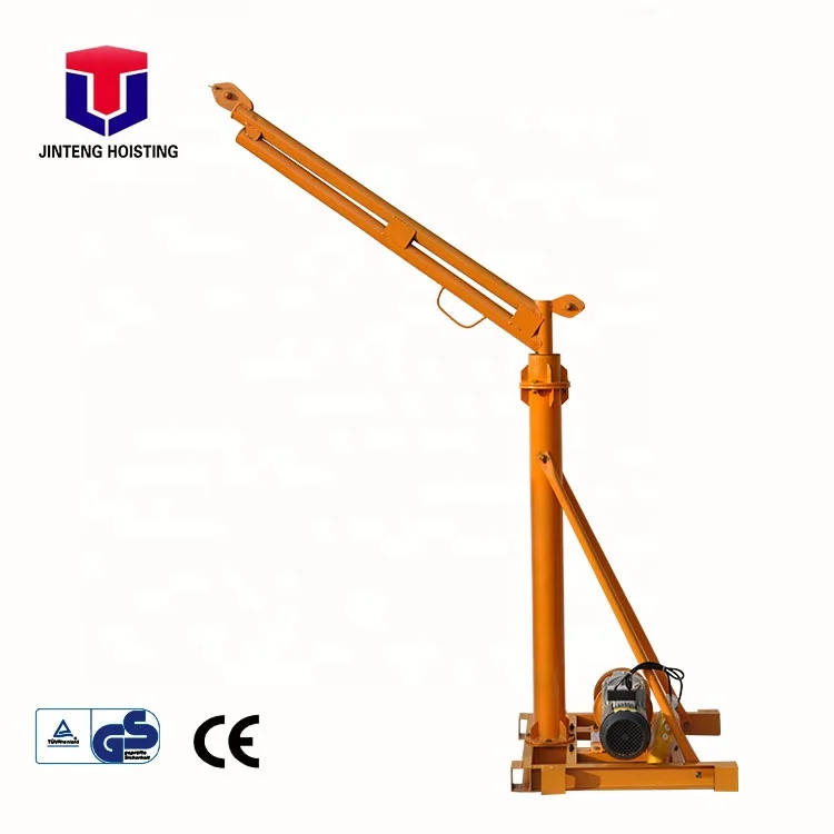 High Quality Outdoor 180 degree rotation lifting portable mini davit crane Clutch-400kg-30m-220v