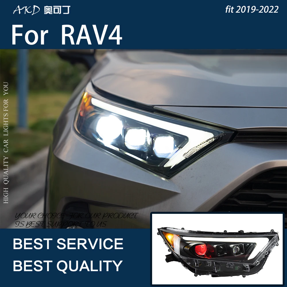 Car Lights For RAV4 RAV 4 2019-2022 LED Auto Headlights Assembly Upgrade Dynamic Evil Eyes Projector Lens Accessories Facelift