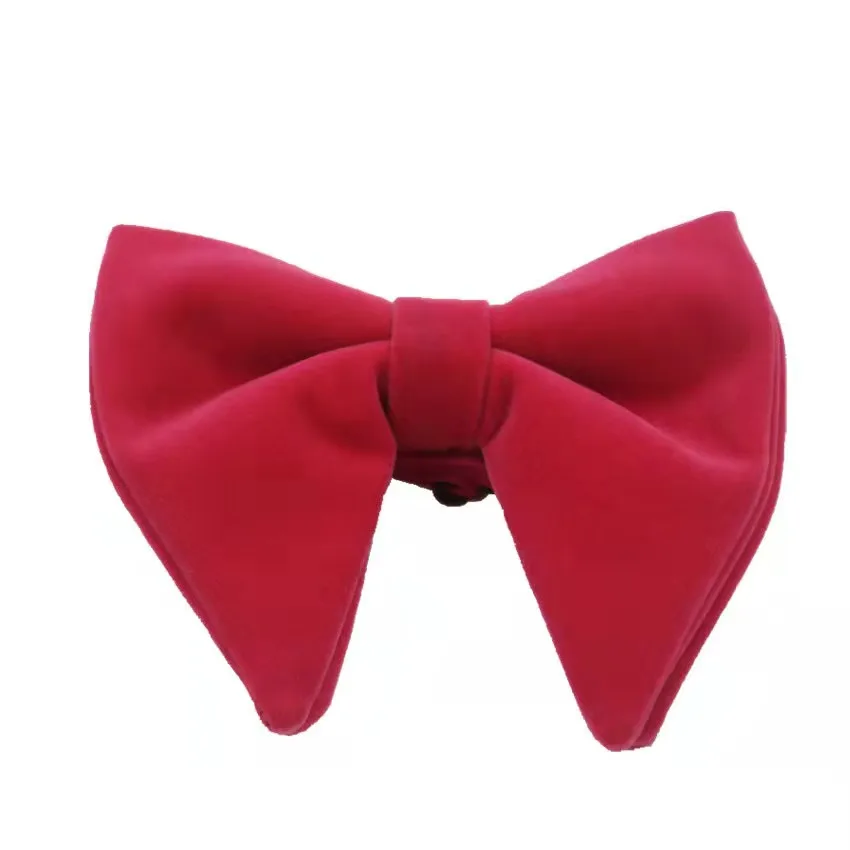 Регулируемый однотонный деловой галстук-бабочка для смокинга, банкетный галстук-бабочка с предварительно завязанным бархатным большим галстуком-бабочкой для мужчин