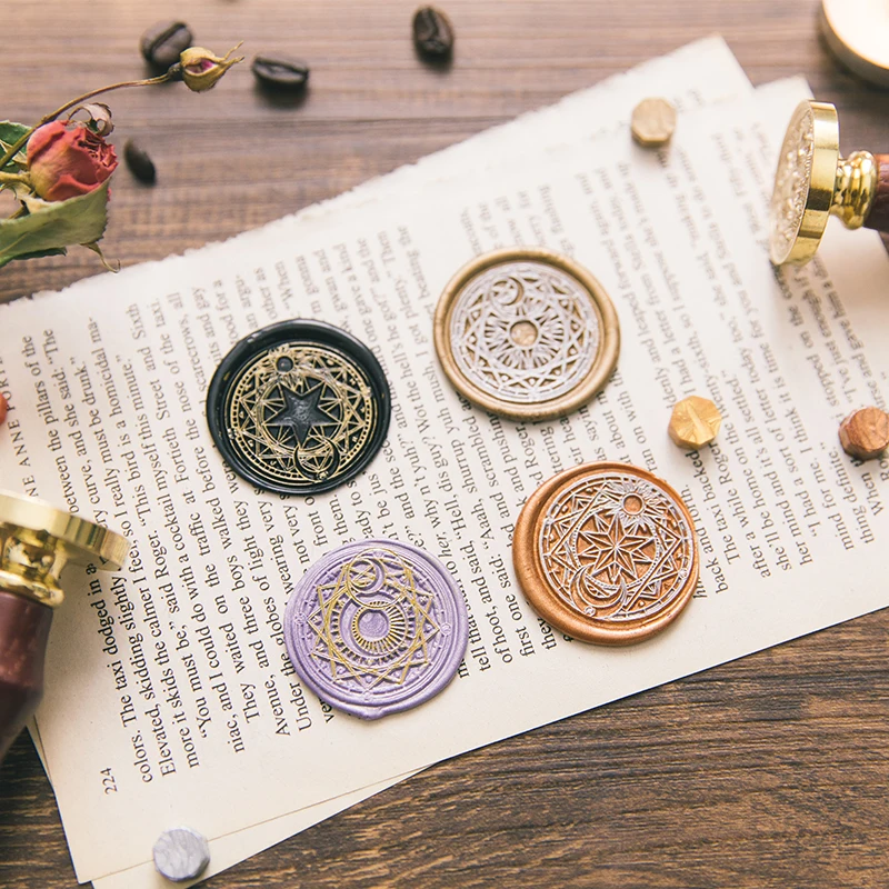 
Seal Vintage Anti-hot Wood Handle Sealing Wedding Mini Wax Spoon Stamp 