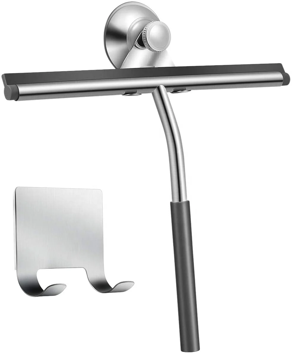 Quntis Shower Squeegee Stainless Steel Window Squeegees With hook for Shower Doors Bathroom Window and Car Glass