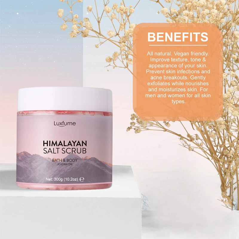 Private Label Ultra Hydrating Exfoliating Scrub Himalayan Salt Body Scrub