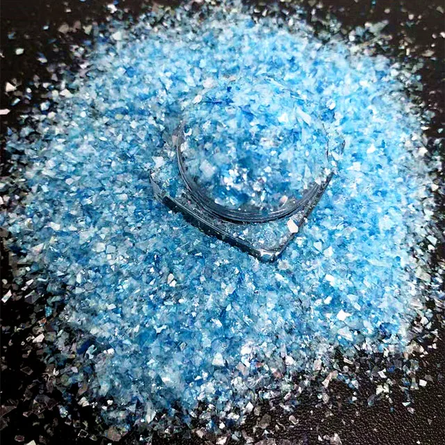 Half-transparent fluorescent and pure flakes glitter