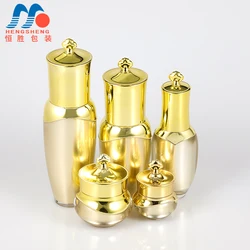 Wholesale lotion beauty containers cosmetic set bottles acrylic jar with pump 20ml 30ml  80ml