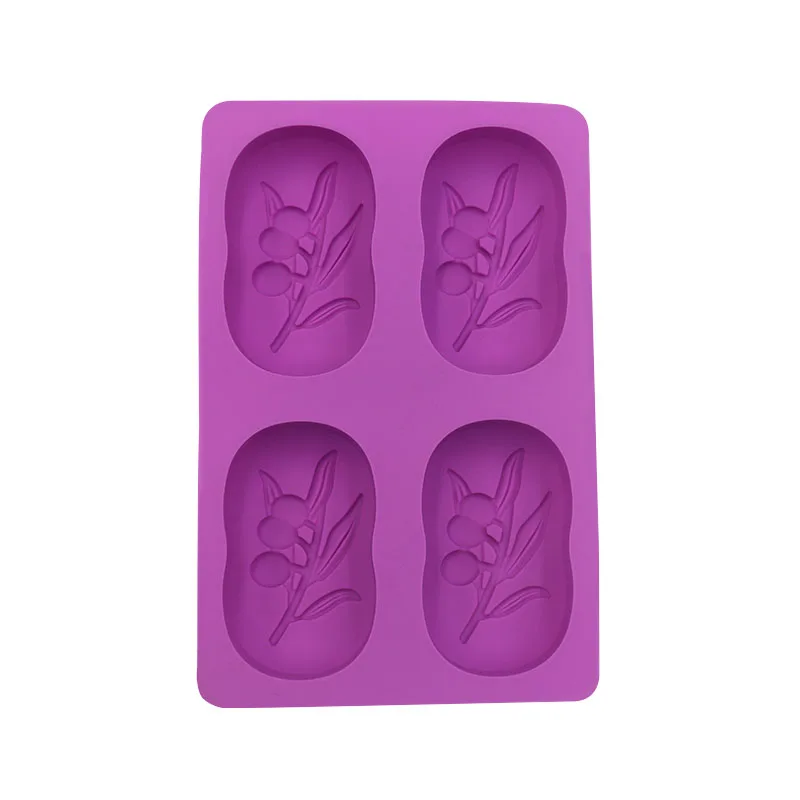 Wholesale The Best-Selling 4 Cavity Mold New Design Leaf Soap Mold Handmade Rectangular Silicone Soap Mold Making Soap
