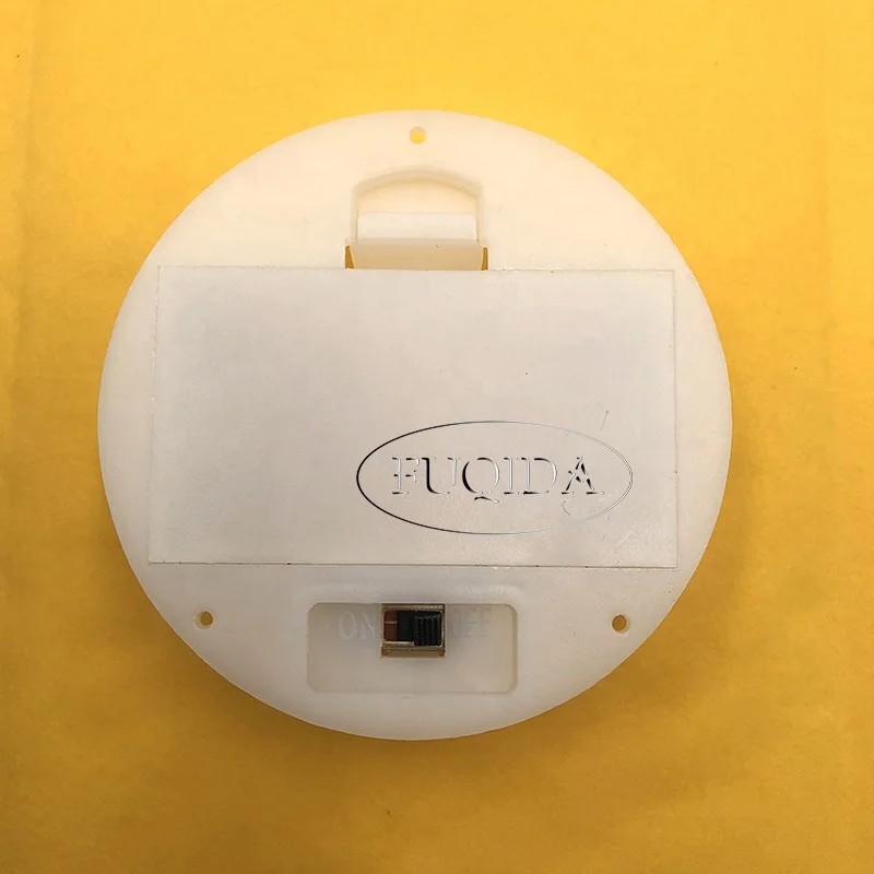 Round Battery Box White 3V 2 Aa Battery Holder Case with Switch Cover