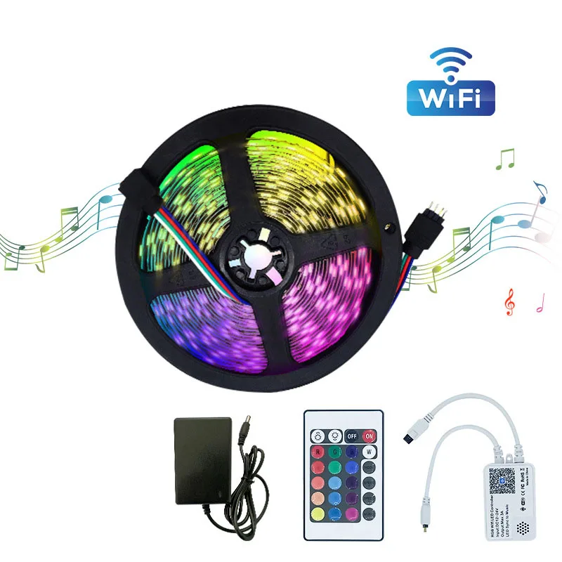  Amazon Alexa Google Home Wifi Ip65 Гибкие водонепроницаемые наборы 5050 2835 Rgb светодиодные ленты с ИК-пультом дистанционного
