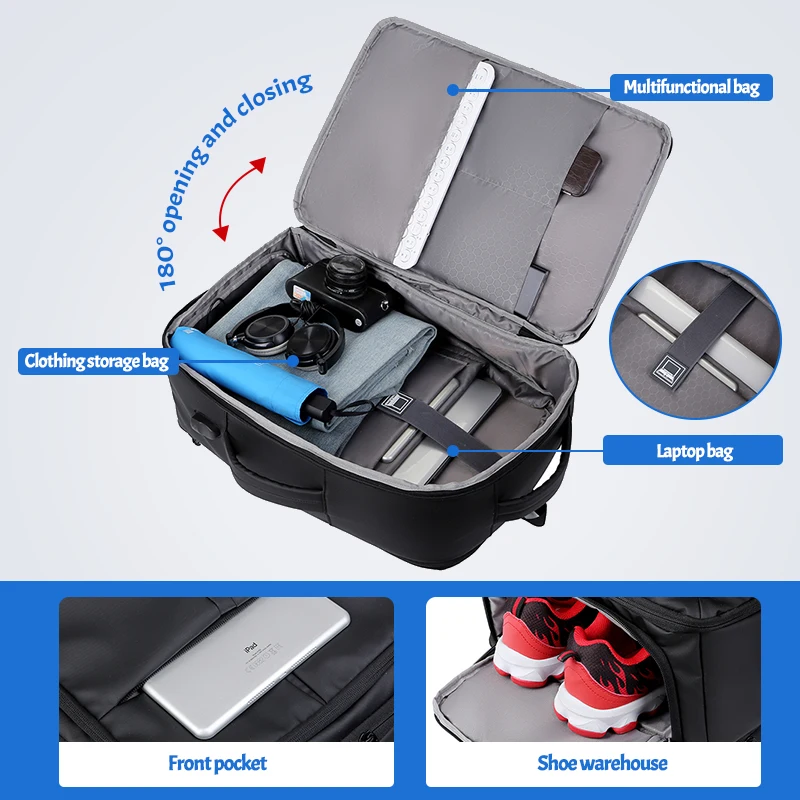 Trend 2022 wholesale custom pattern black usb smart waterproof college travel retreat mochilas laptop back packs bags backpack