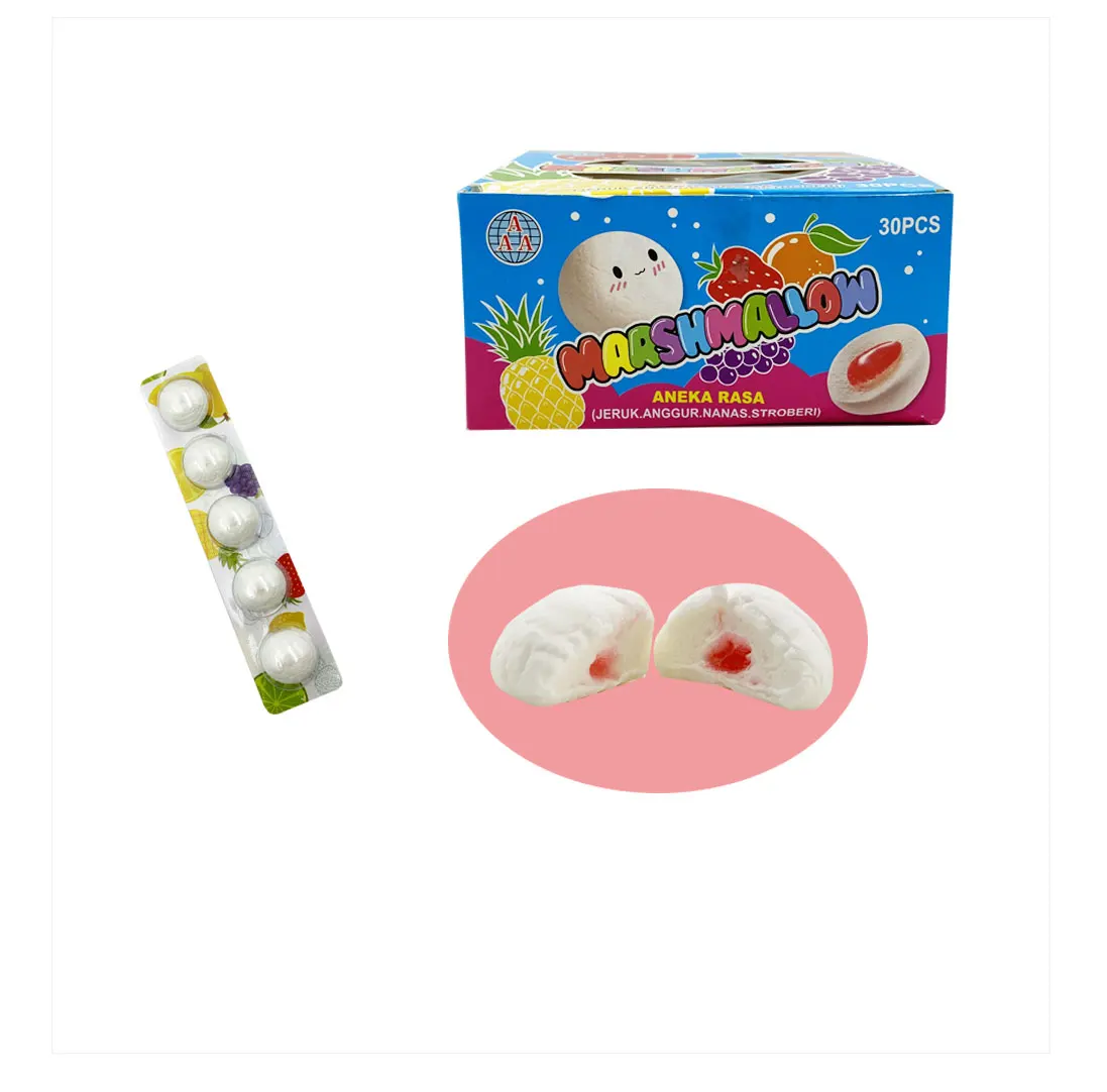 Factory direct sales filling stuffed marshmallows candy malvaviscos halal marshmallow