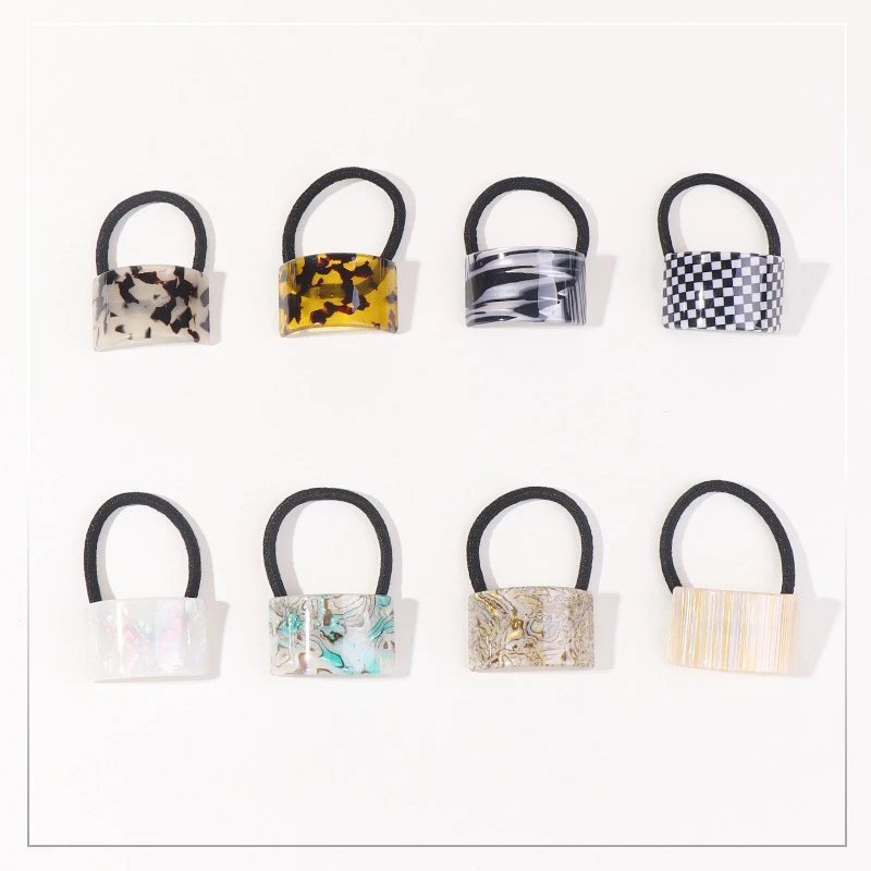 Korean leopard pattern acetate plate hair rope high elasticity hair binding rubber band
