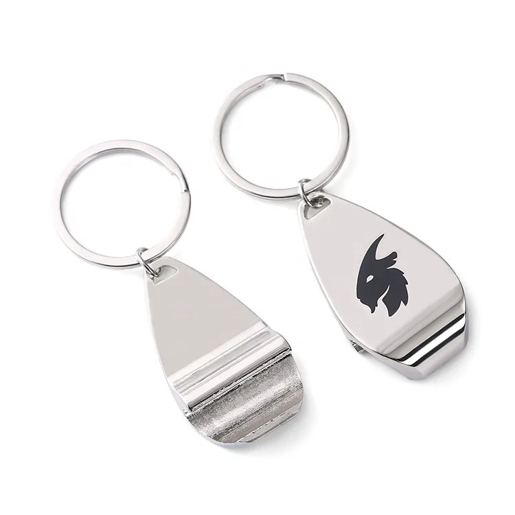 Custom Silver Metal Stainless Steel Laser Bottle Opener Keychain Promotional Keyring Bottle Opener