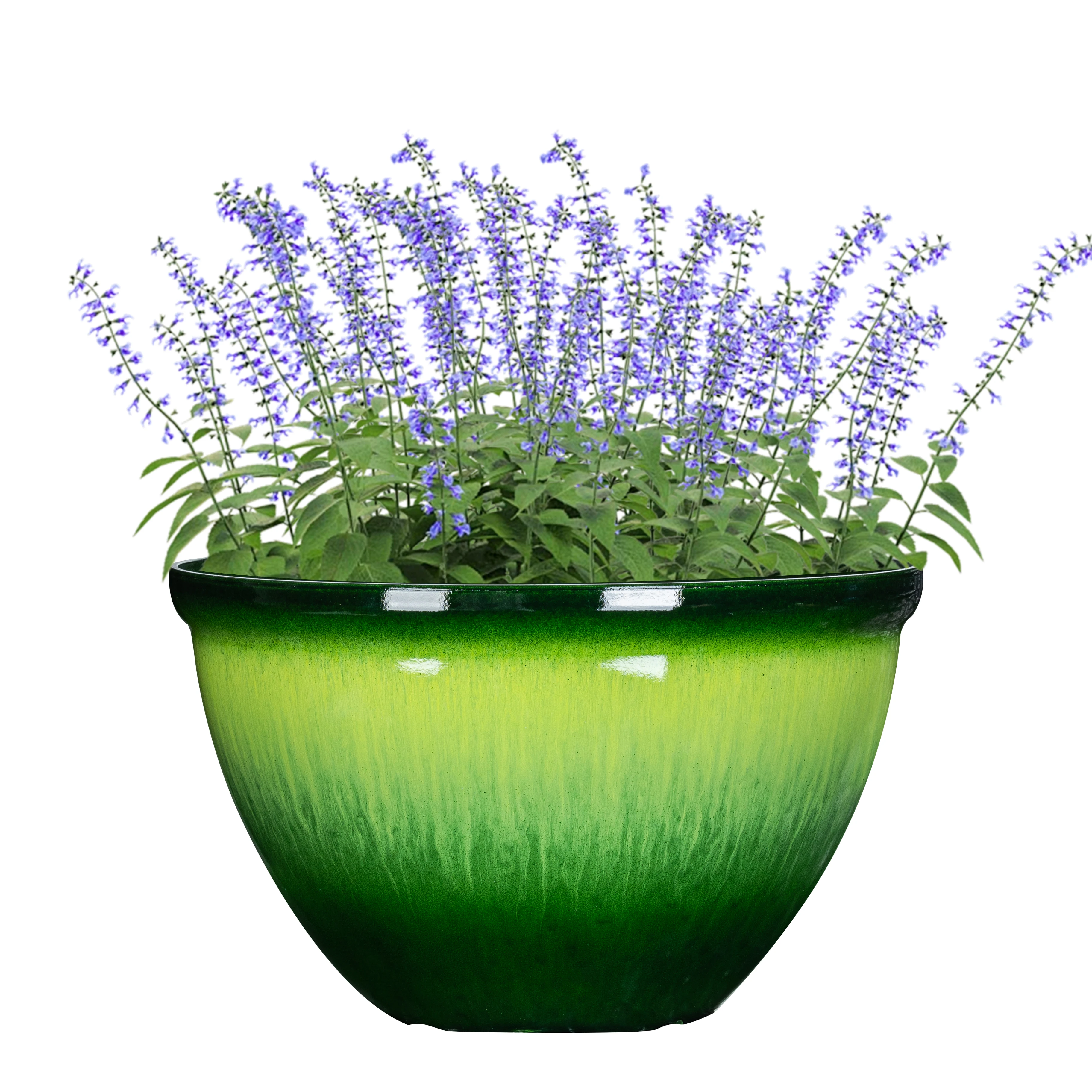 Coffco Plastic Garden Pots-Garden Decoration Flower Pots 14inch Glazed Flower Pot,for Indoor&Outdoor