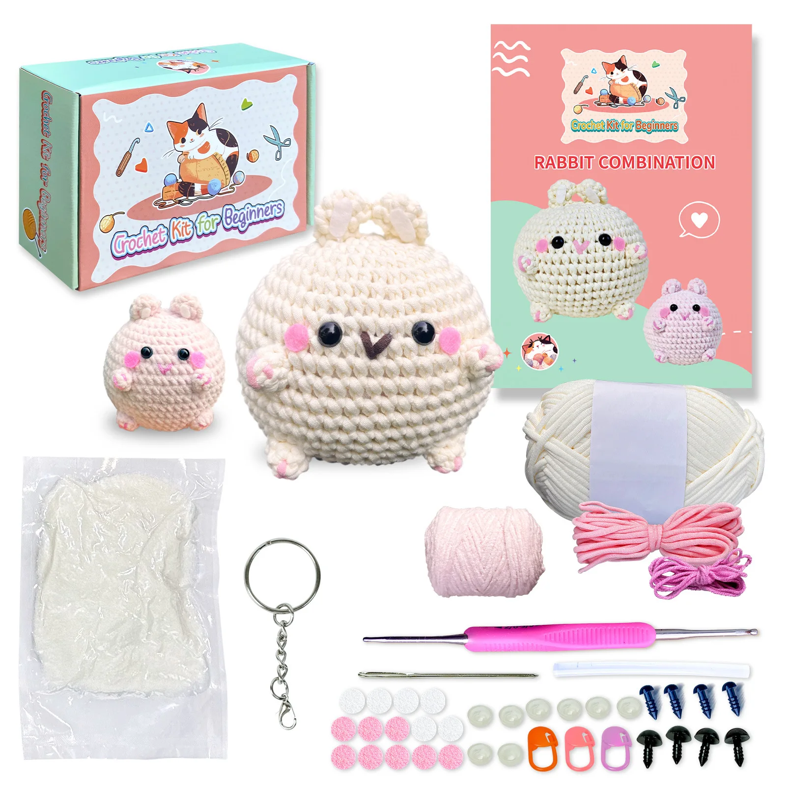 Customized Animal Yarn Learn To Beginner Diy Mini Handmade Craft Projector Penguin Crochet Kit For Kids