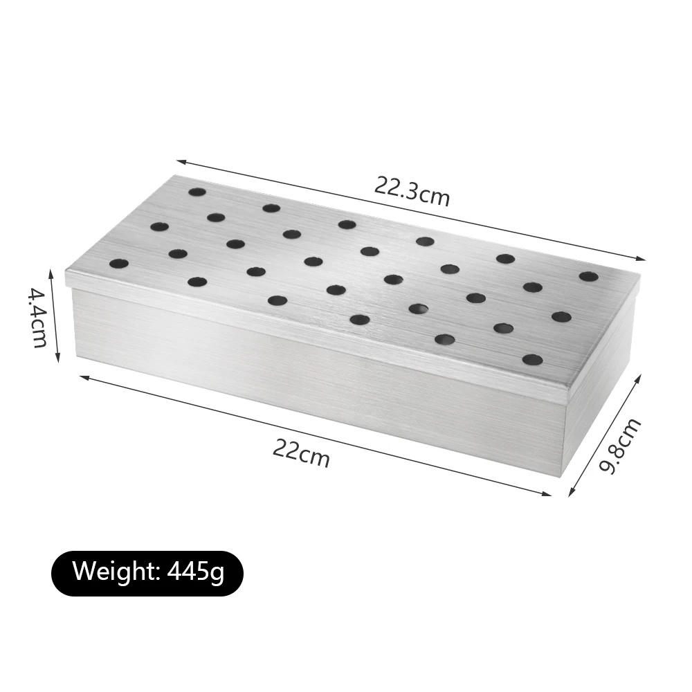 430 Steel BBQ Smoker Box for Grilling or Charcoal Grill Grilling Accessories