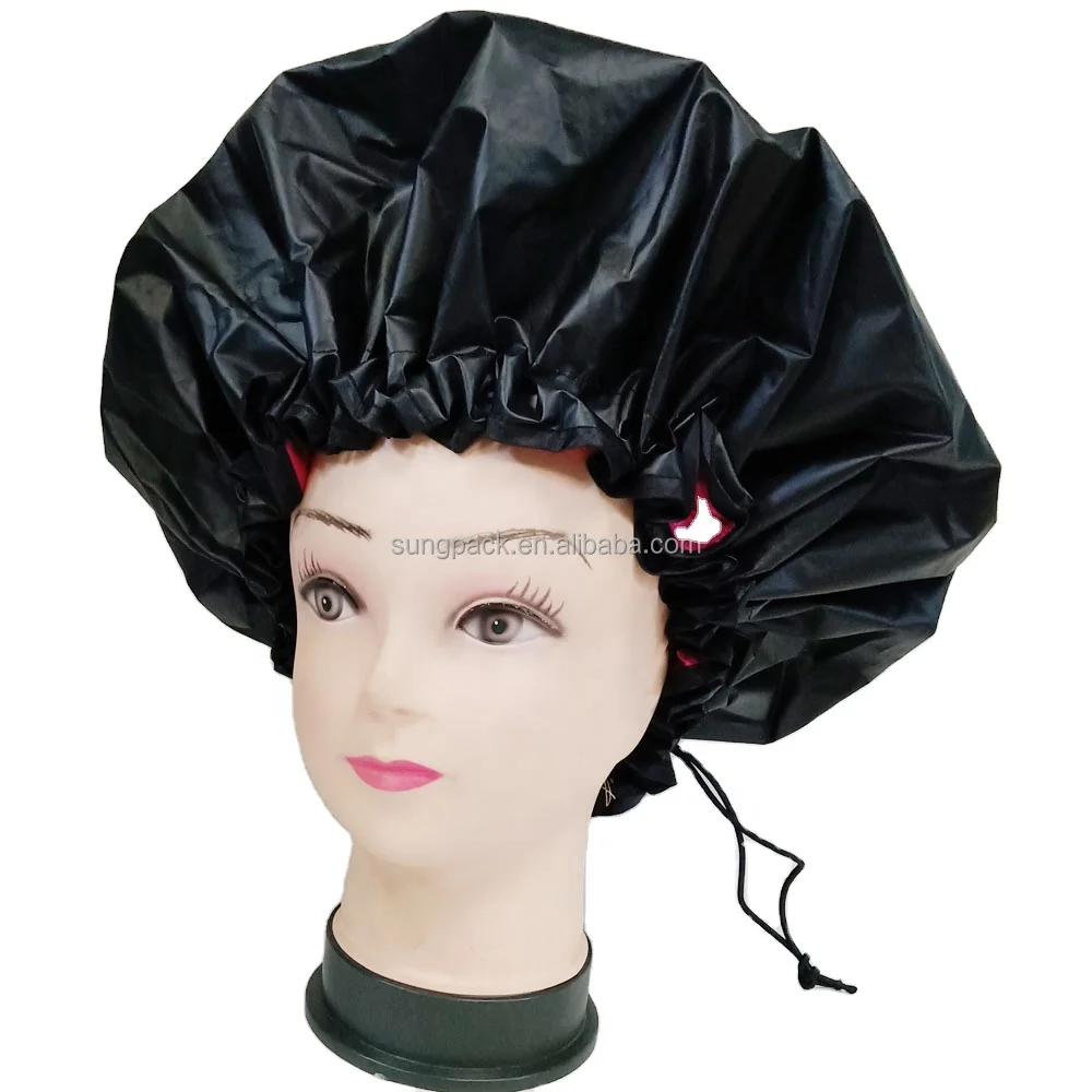 Reusable Large Waterproof Bath Cap Double Layers Long Curly Locs Hair Women Shower Bonnets
