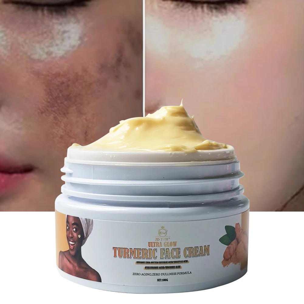 Turmeric skincare face cream acne dark spot remove whitening face natural organic women exfolition whitening skin cream