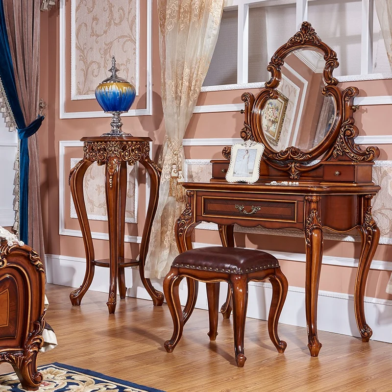 2019 Новое поступление королевская роскошь Антикварная французская деревянная коричневая спальня