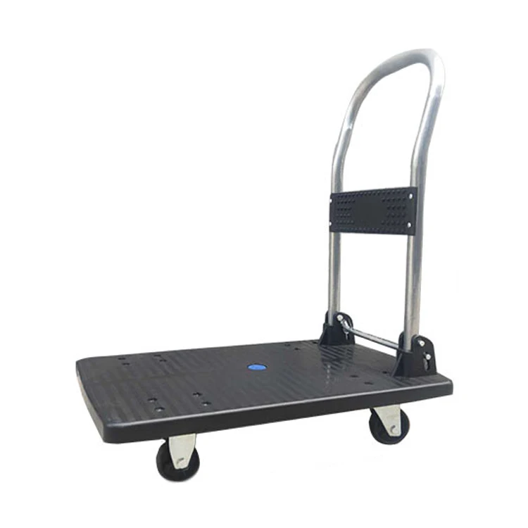 Load heavy duty foldable Push Warehouse Platform Trolley hand carts