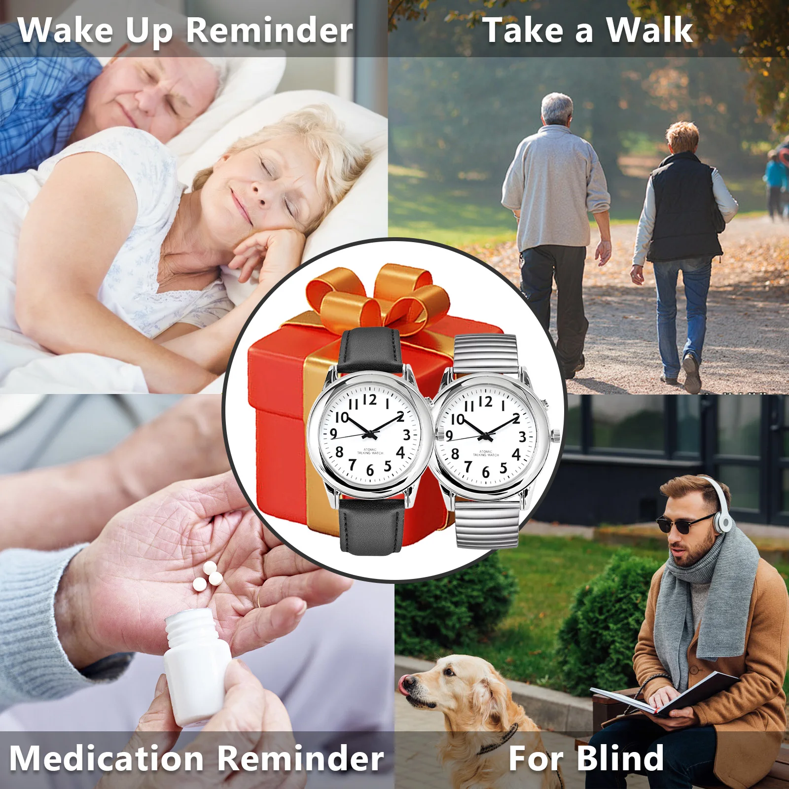 Talking Atomic  Watch Speaks the time and date with Loud and Clear Voice Large Number Time for The Blind Watches for Men Women