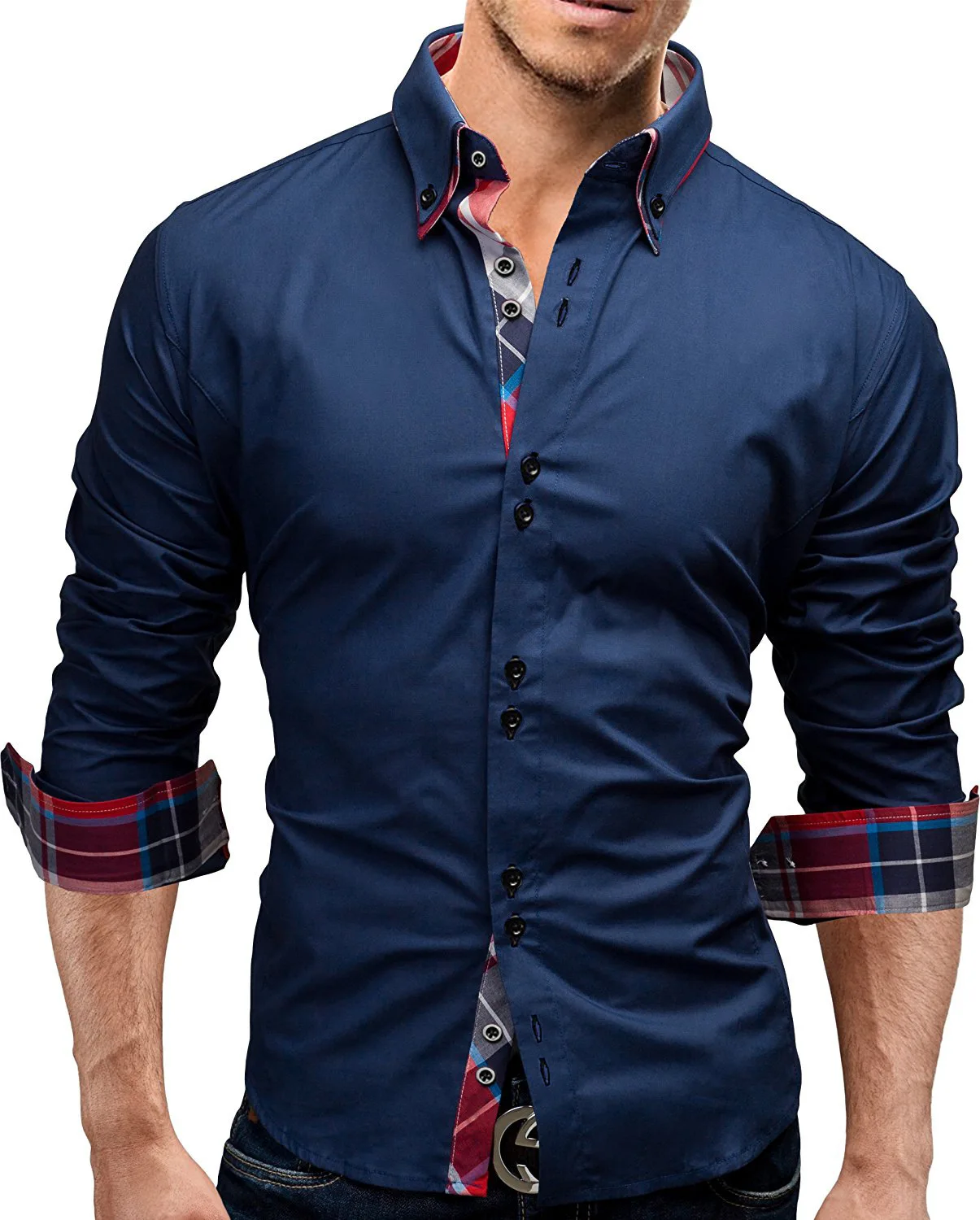 Wholesale Long Sleeve Button Up Custom Mens Shirts Fashion Casual Turn-down Collar Shirt