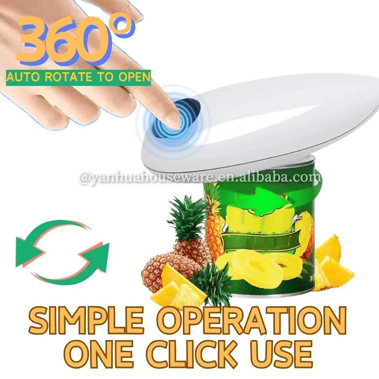 Kitchen Gadget One-Touch Portable Bottle Openers Smooth Edge Handheld Jar Opener Auto Electric Can Opener