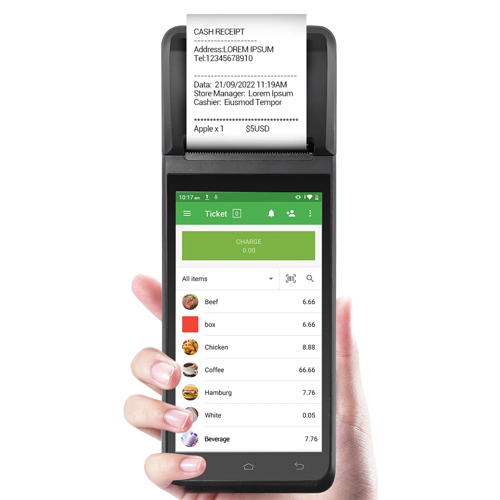 FYJ-F1 5 дюймов Android 12 Pos 8-ядерный 4G платежный аппарат портативный кассовый терминал NFC Card Reader системы POS
