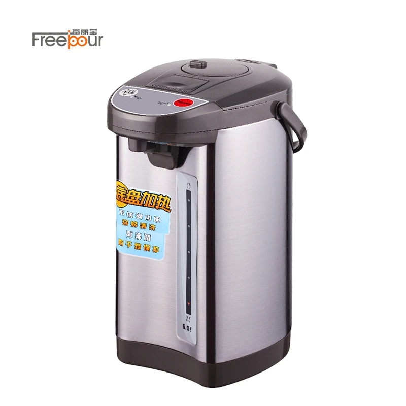 In Stock 6.0 liters Large Capacity Stainless Steel Keep Warm Electric Thermo Air Pots