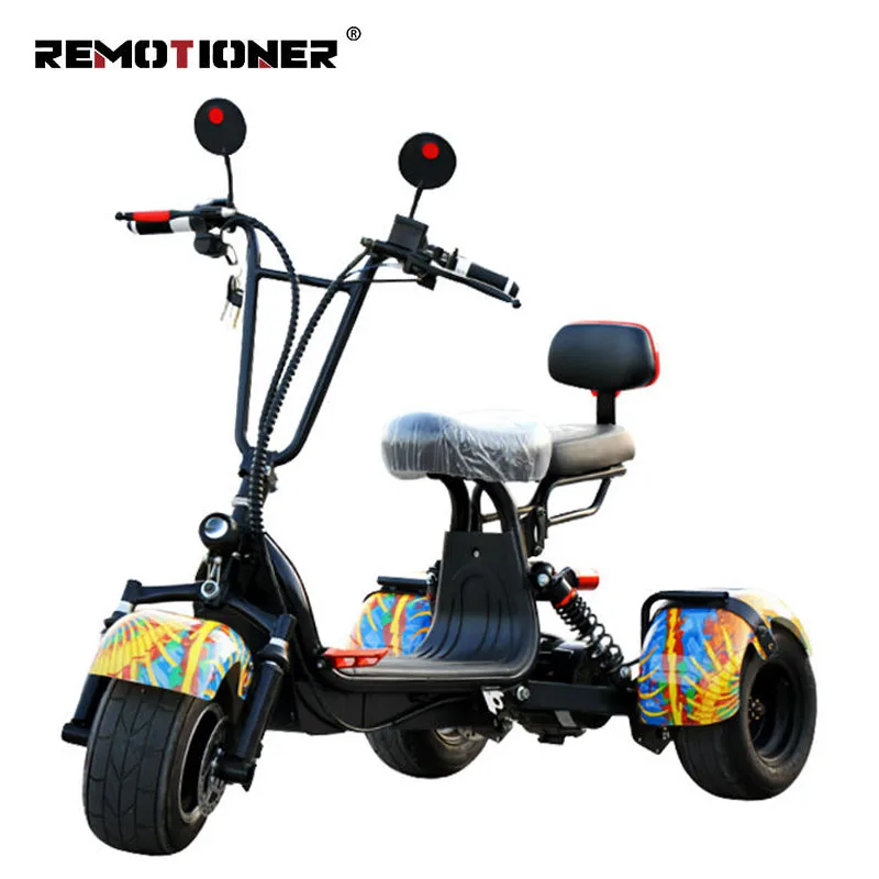 800W 48V 12A 20A Removable Battery Electric Tricycles 3 wheel Citycoco Electric Scooter