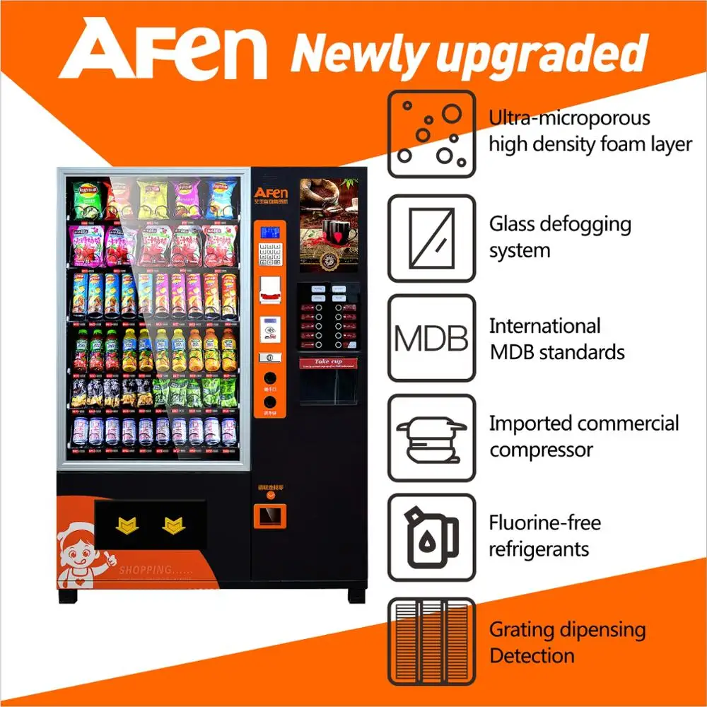 AF Hot Sales Cup Noodle Vending Machine Fully Automatic Commercial Snack And Drink Vending Machine With Instant Coffee Dispenser