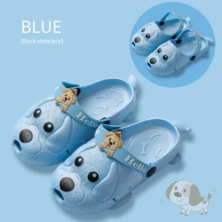 2022 New Style Dog Shape Children Summer Shoes Girls Boys Cork Sole Thick Flat Beach Kids Sandals Cartoon Slippers