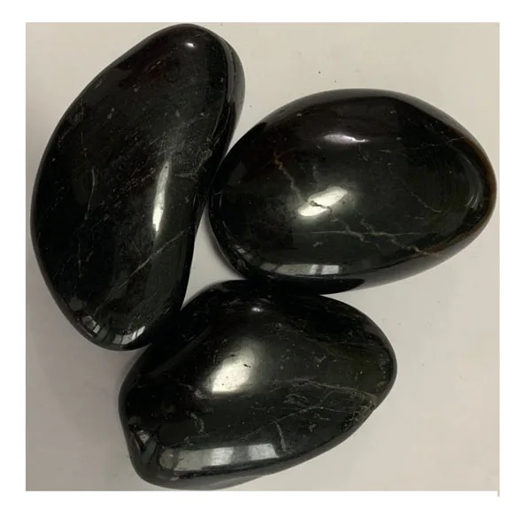 home decoration fine quality high  polish black rive stone pebbles garden park decorations