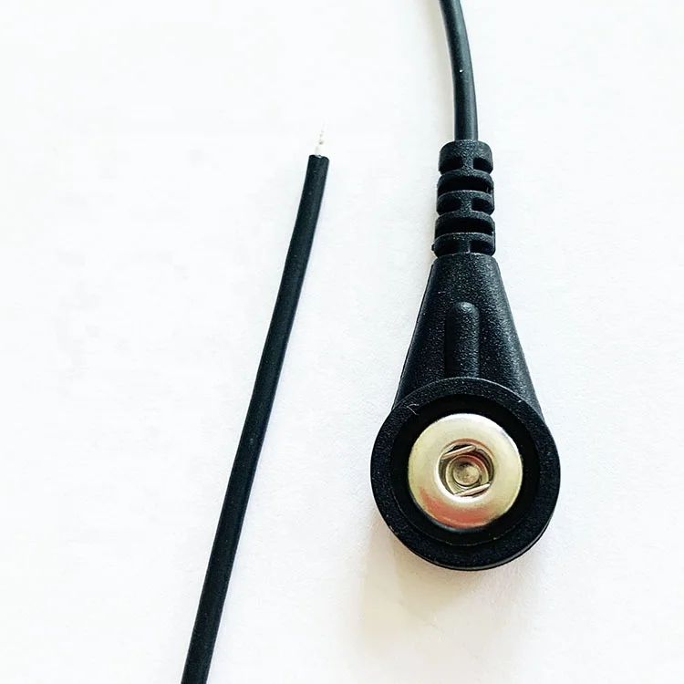 customize available ecg snap cable 4.0mm female snap button electrode cable lead wire