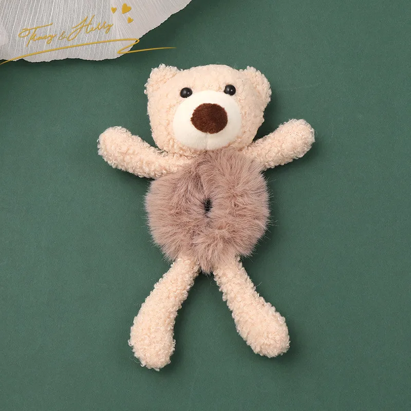 Tracy & Herry  New Design Cute Bear Hair Rope Elastic Dolls Rabbit Head Rope Girls Hair Ring scrunchies for  girls