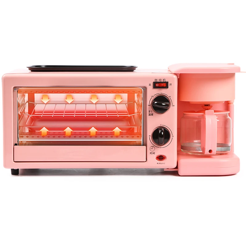 Аппарат для приготовления завтрака с духовкой, кофейник, сковорода, 3 в 1, многофункциональная портативная и Бытовая Автоматическая