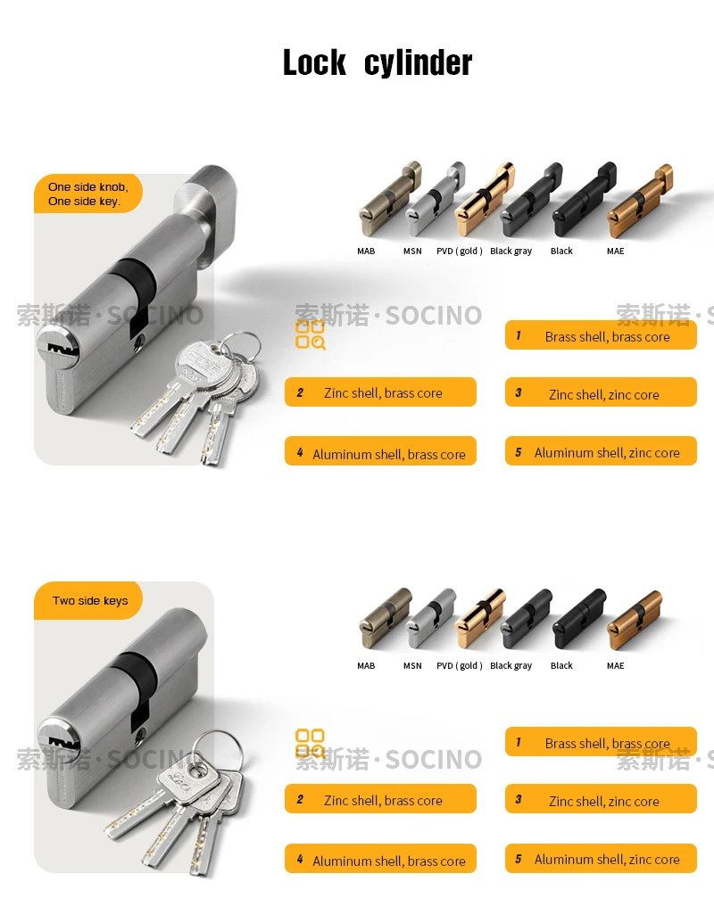 Modern Style American-Style Silvery Lever Door Lock for Hotel Interior Wooden Room High Quality Alloy Zinc Material for Bedrooms