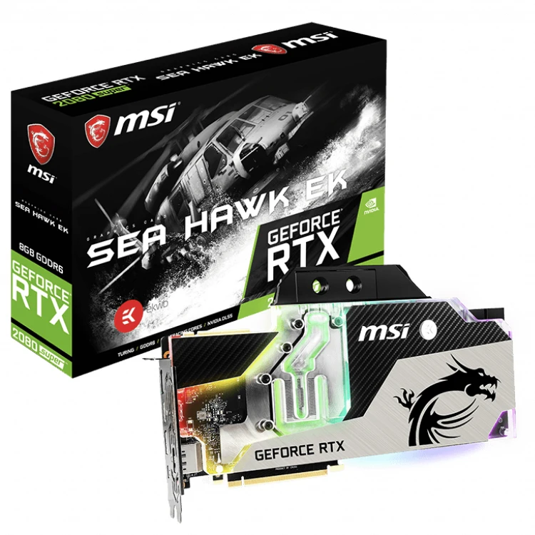 
 Графический процессор MSI NVIDIA GeForce RTX 2080 SUPER SEA HAWK EK X 8G графическая карта с GDRR6 256-bit USB Type-C лучевой трассировкой  