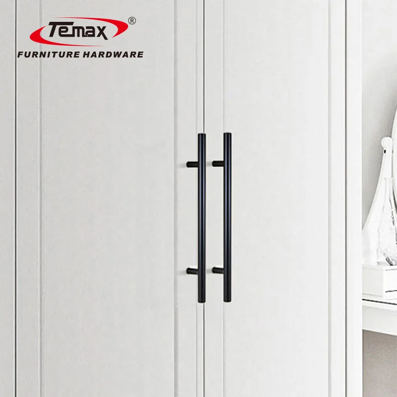  Современные дверные ручки Temax для шкафа черная дверная ручка из нержавеющей стали SS8925