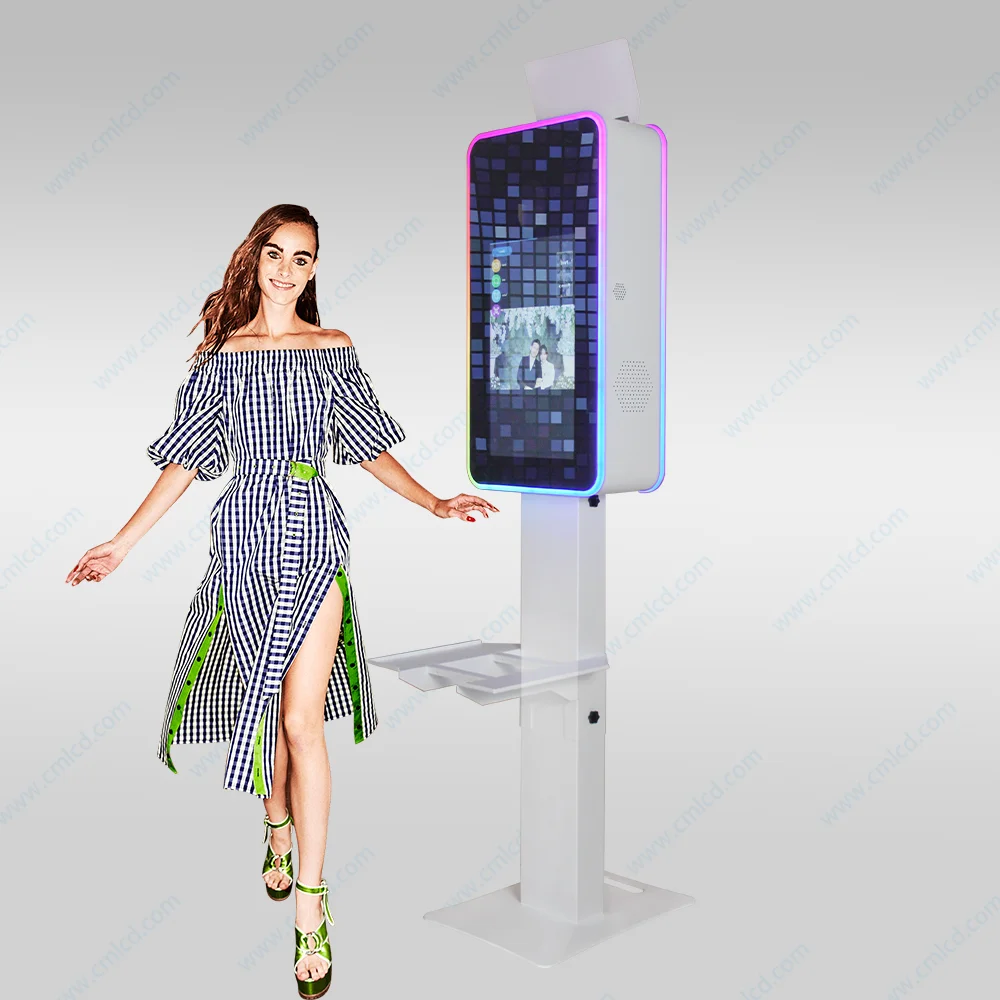 Mini Photo Booth for Small Parties: Magic Mirror Selfie Station with Touch Screen, LED Frame - Ready to Rent/Purchase