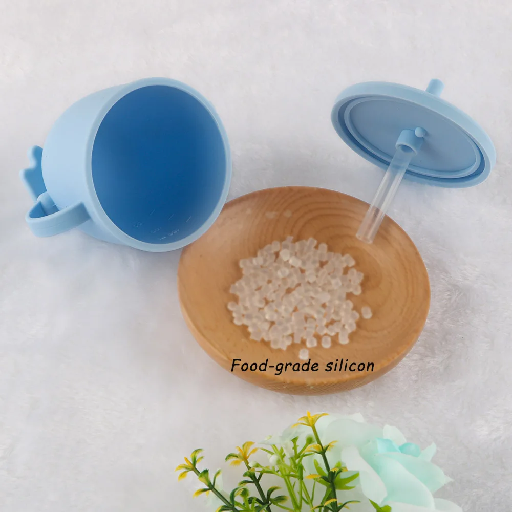 Kovict Wholesale Toddler Bottles Custom Baby Straw Cup BPA Free Silicone Food Grade Baby Cup Feeding Straw Cup