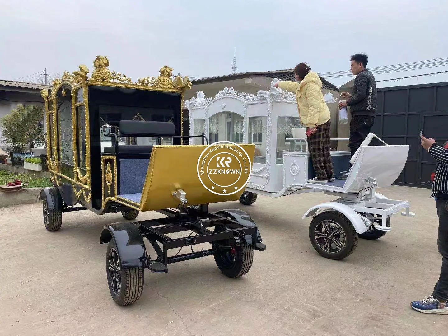 Solemn Four Wheels Funeral Royal Horse Carriage Car Drawn Funeral Carriage