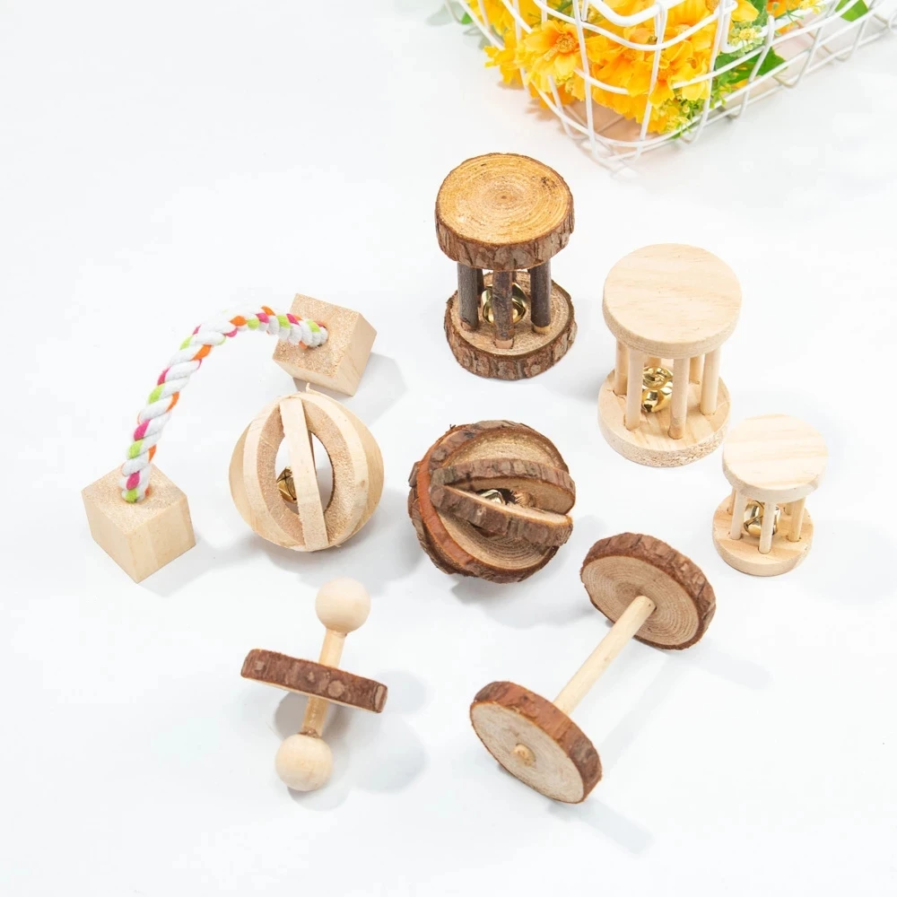 Pet Wooden Tooth Grinding Toys for Hamster Chinchilla Small Animals Teeth Chewing Toys Cage Accessories