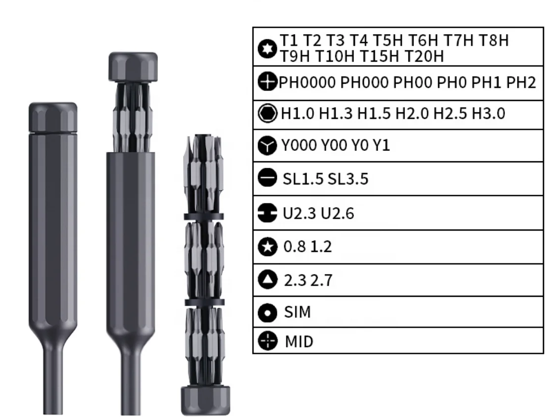 Mini Screwdriver Titanium Screwdriver 1/4 Inch Magnetic Screwdriver 7 In 1 S2 Alloy Steel Drill Bit Edc Home Repair Tools