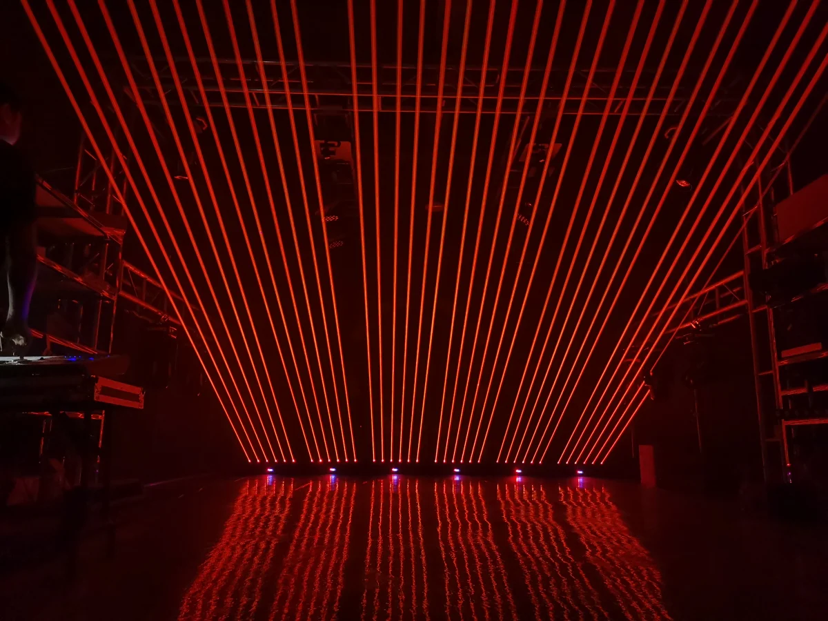 Красный зеленый синий движущийся луч лазерного света Светодиодный DMX Dj бар 6 глаз ночной клуб сценический свадьба