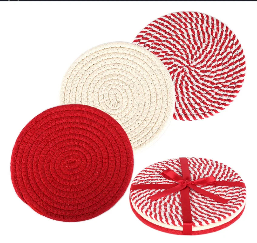 2021 Best gifts fashion durable  pretty eco-friendly non-toxic cotton rope mat for drink and picnic