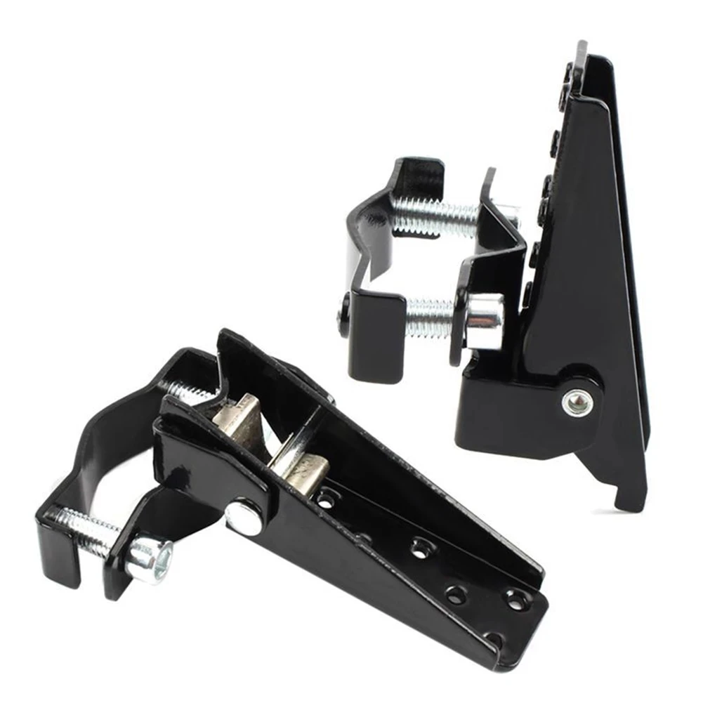 Bicycle Retro Fork Foot Step Peg Chrome Motorcycle Clamp-on Steel Foldable MTB Bike For 24mm-38mm Diameter Front and Rear Pedal