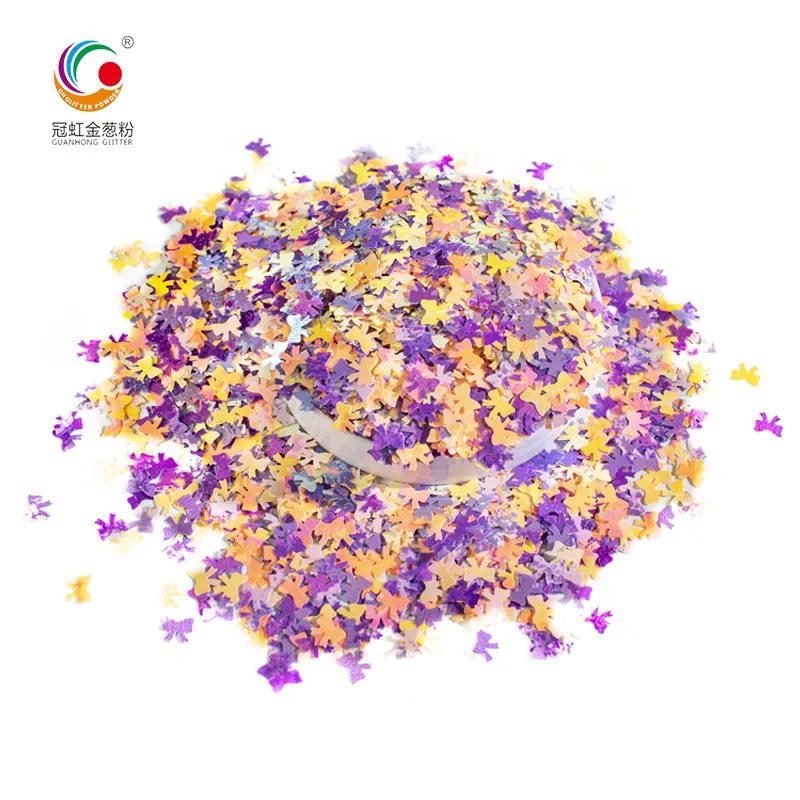 2020 New Neon Color PET Eco-friendly Chunky Bowknot Irregular Shape Glitter Powder Body Face Loose Glitter Craft Decoration