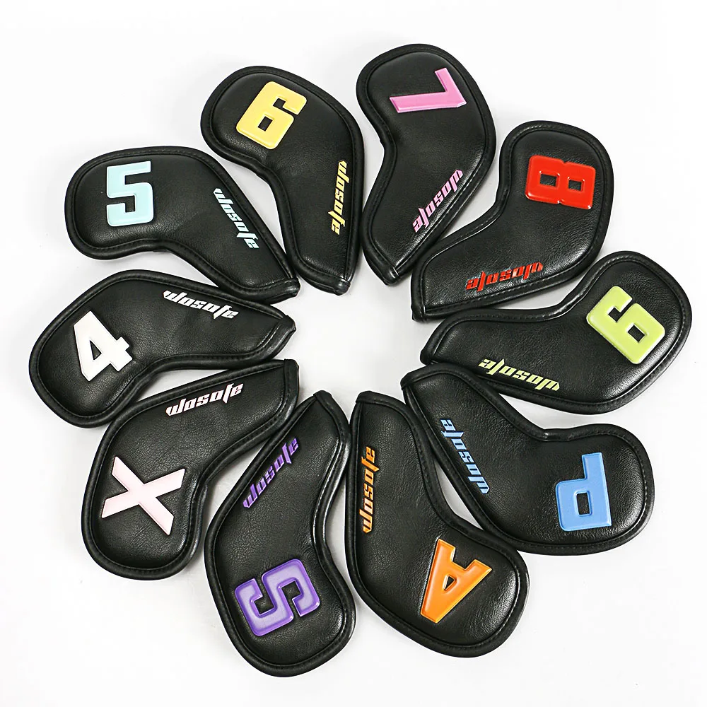 Custom PU Leather golf headcover New Design Colorful Number golf irons covers set