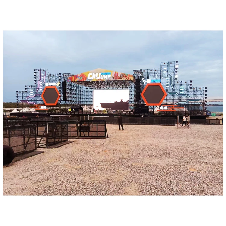 aluminium trusses crank with sound monitor wings flat top peaked dome roof tower lift lifting construction illustration