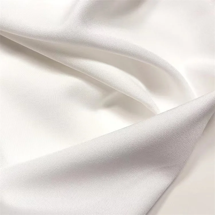 100% Polyester and Spandex Fabric Plain Soft 4 ways Stretch Crepe Fabrics For Clothing