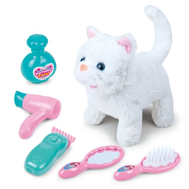 Stuffed animal toys electric pet  walking moving with sounds for plush rabbit toys kid pet shop care set